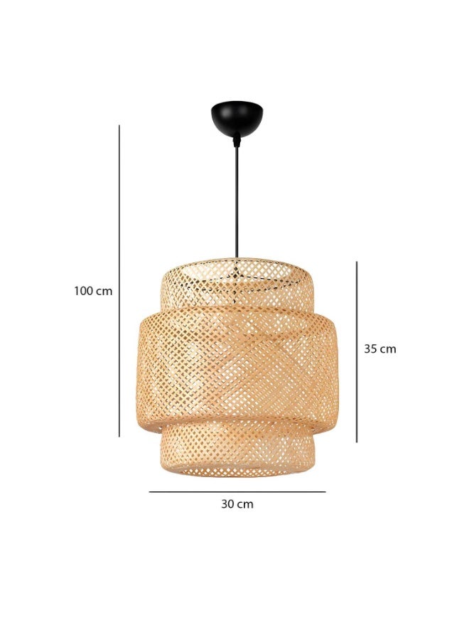 Exclusive Lisbon Rattan Pendant Lamp - Natural - Image 2