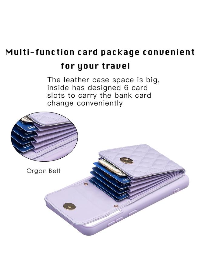 اس-توب جراب لهاتف Samsung Galaxy S21 FE 5G، جراب هاتف جلدي عمودي على شكل معينات - Image 4