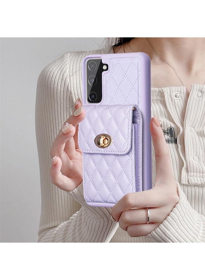 اس-توب جراب لهاتف Samsung Galaxy S21 FE 5G، جراب هاتف جلدي عمودي على شكل معينات - Image 2