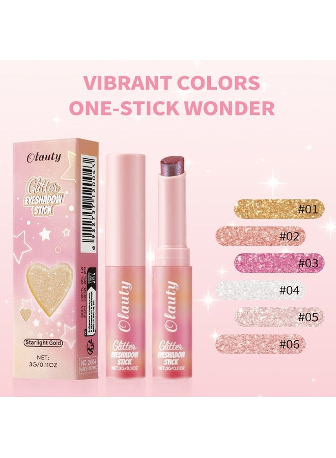 OLAUTY Multifunctional Water-Glow Jelly Eyeshadow Stick - Glittery Fine-Shimmer Waterproof Long-Wear Makeup Resistant #03 - Image 4
