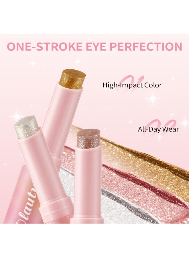 OLAUTY Multifunctional Water-Glow Jelly Eyeshadow Stick - Glittery Fine-Shimmer Waterproof Long-Wear Makeup Resistant #03 - Image 5