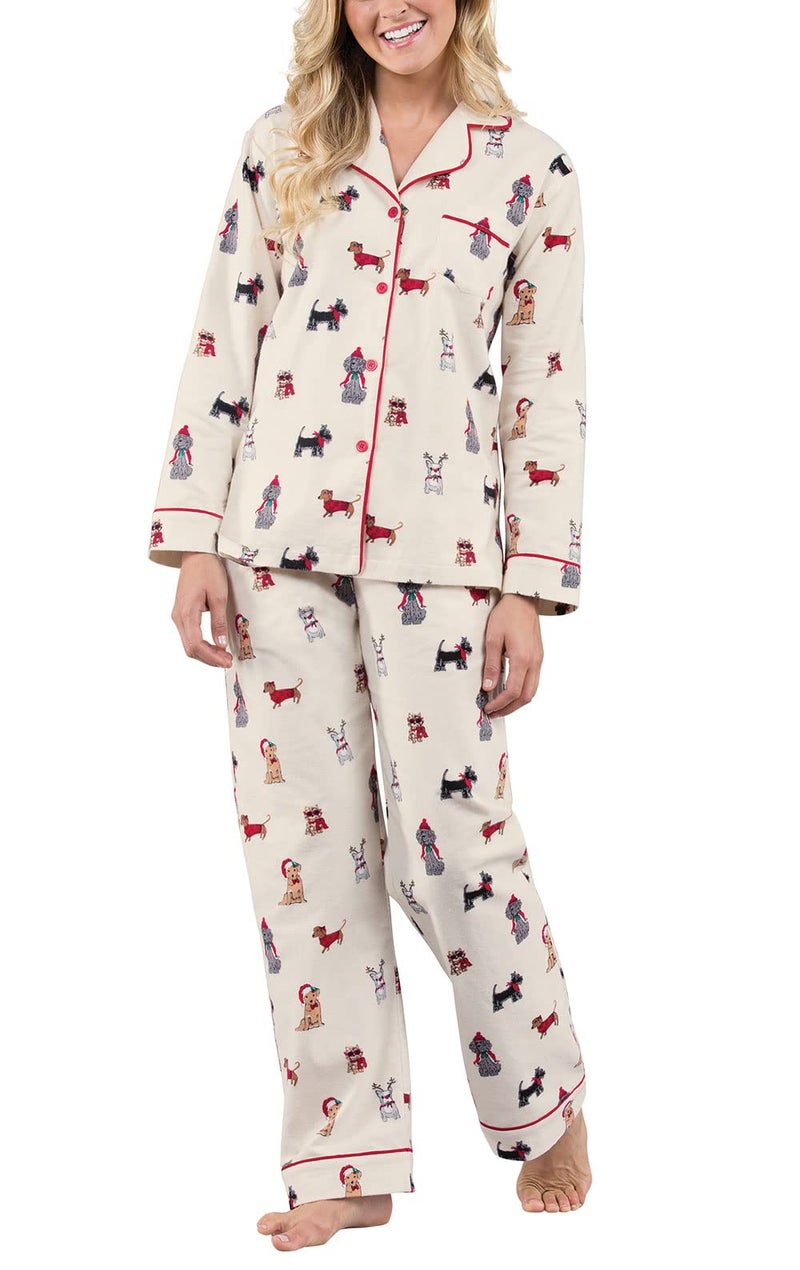 PajamaGram Petite Pajamas for Women Pajamas Petite Cream MDP - Image 2