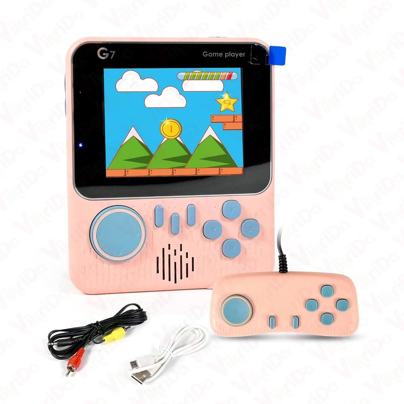 VikriDa G7 Retro 3.5-Inch LCD Color Screen Handheld Game with Gamepad Support Console Mini Ultra-Thin 666 Built-in Games Player Gift for Kids - Multicolor - Image 1