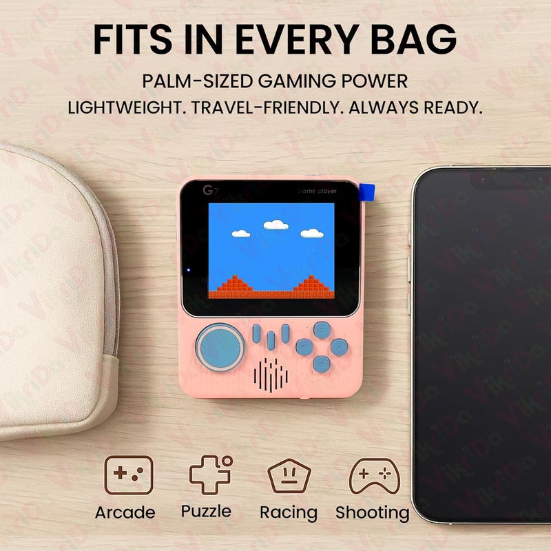 VikriDa G7 Retro 3.5-Inch LCD Color Screen Handheld Game with Gamepad Support Console Mini Ultra-Thin 666 Built-in Games Player Gift for Kids - Multicolor - Image 5