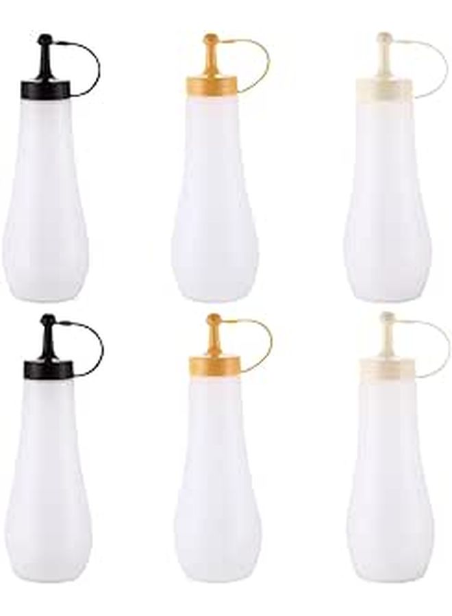 6pcs Food Grade Plastic Squeeze Bottles 250ml for Ketchup Mustard Sauce - Image 1