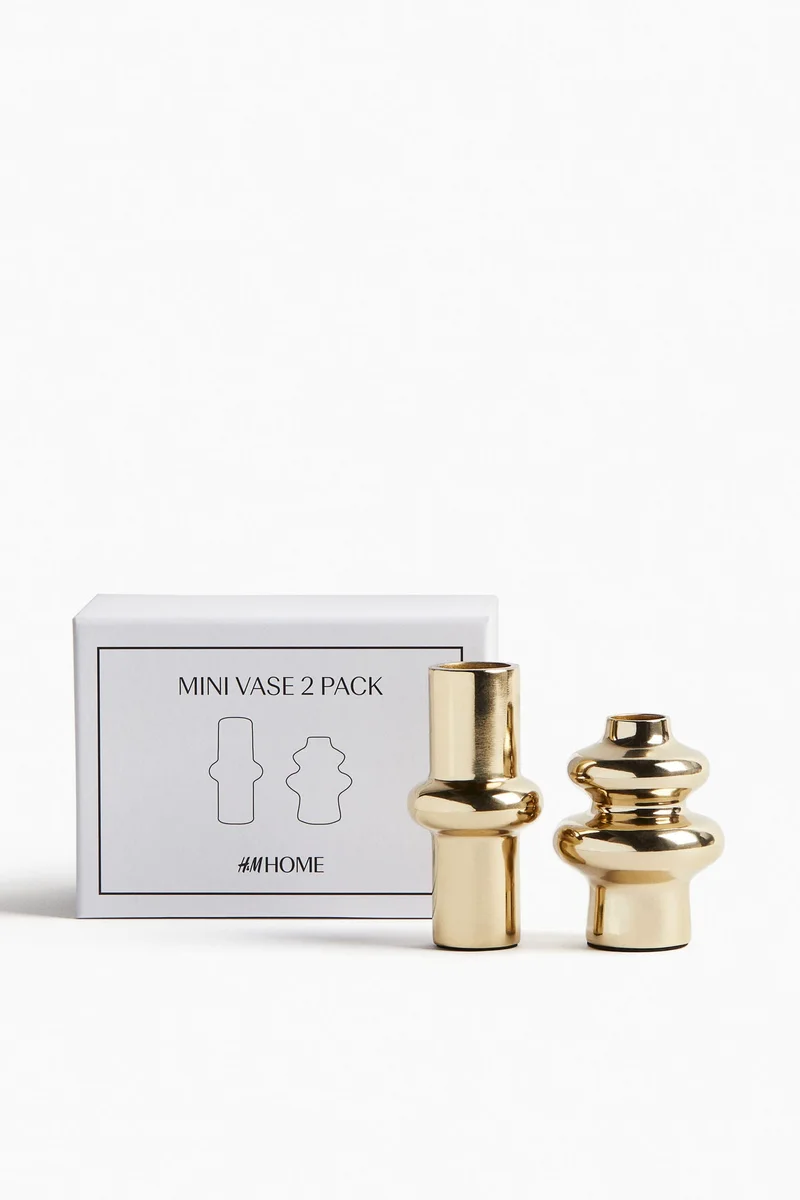 H&M 2-pack mini metal vases