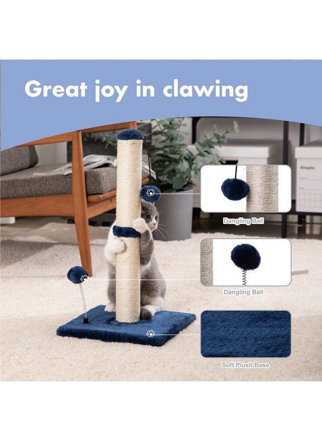 MECOOL MECOOL Cat Scratching Post Premium Basics Kitten Scratcher Sisal Scratch Posts with Hanging Ball 22 in for Kittens or Smaller Cats, Navy  - Image 2