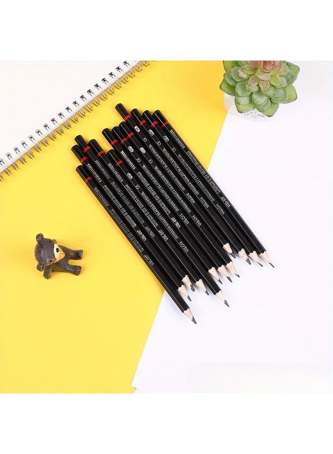 12 Sticks Professional Drawing Pencils Set 2H 8B Hardness Range Tin Box - Image 4