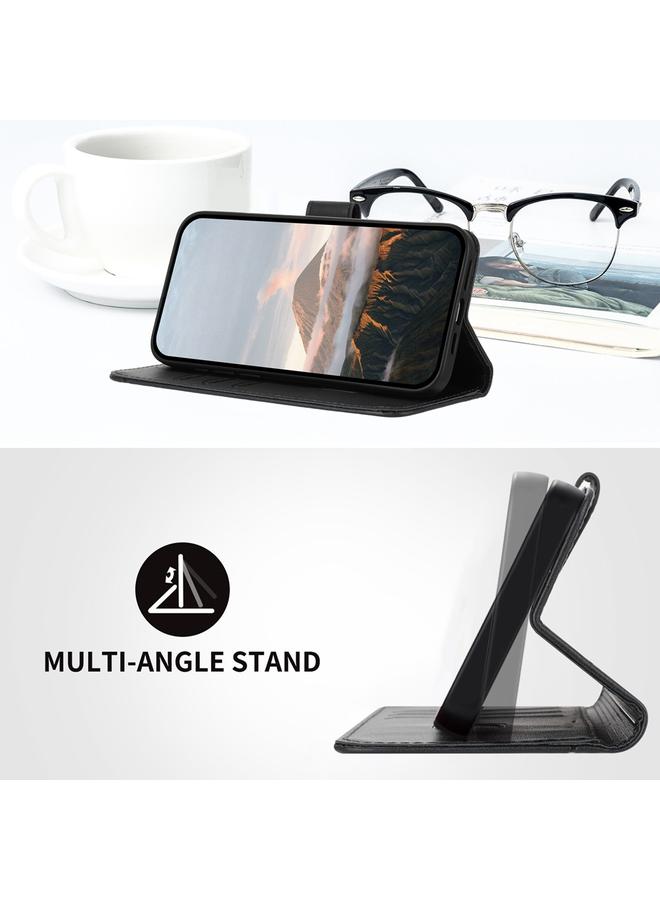 S-TOP Case For Samsung Galaxy A73 5G Triangle Pattern Buckle Clasp Leather Phone Case - Image 4