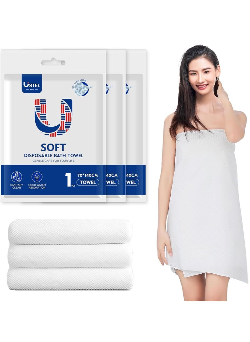 Excefore Premium Disposable Bath Towels, Disposable Bath Towels Portable Soft Towel Set for Hotel, Bathroom, Spa, Trip, Camping Highly Absorbent 55x27.5 Inch 4 Individually Packaged - Image 1