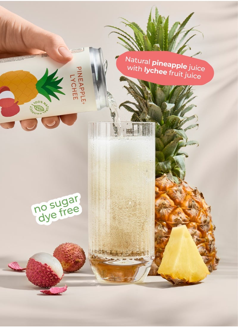Lapochka Natural Lemonade with Pineapple & Lychee 330 ml Pack of 20