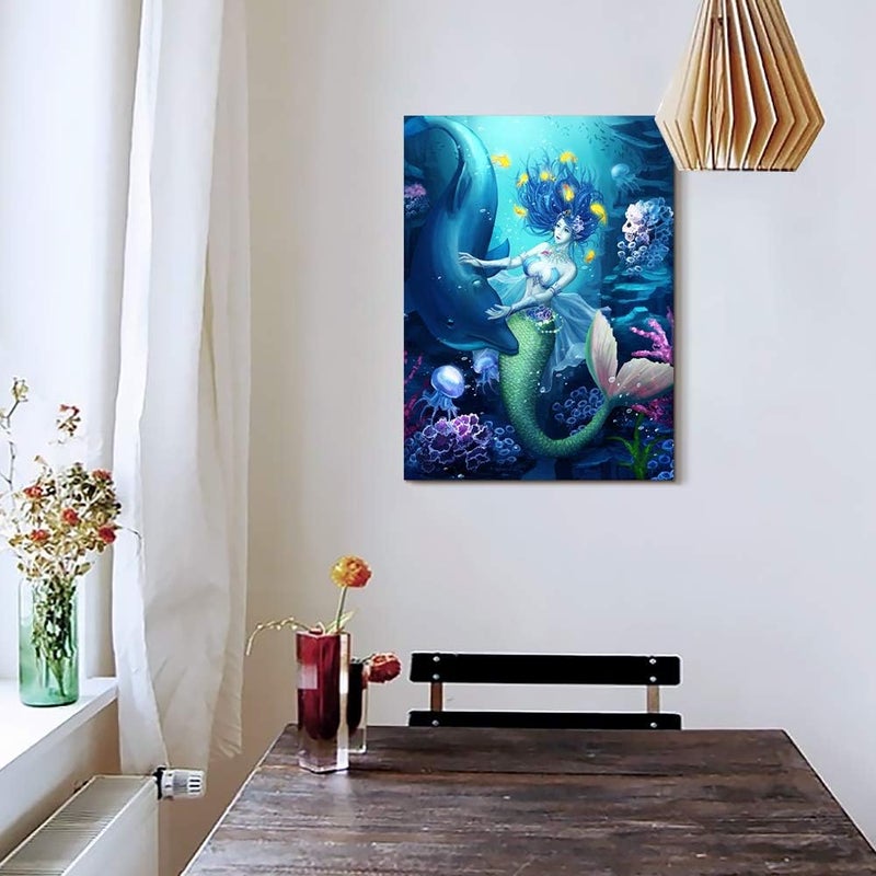 DZRWUBHS Mermaid Canvas Wall Art - Image 4