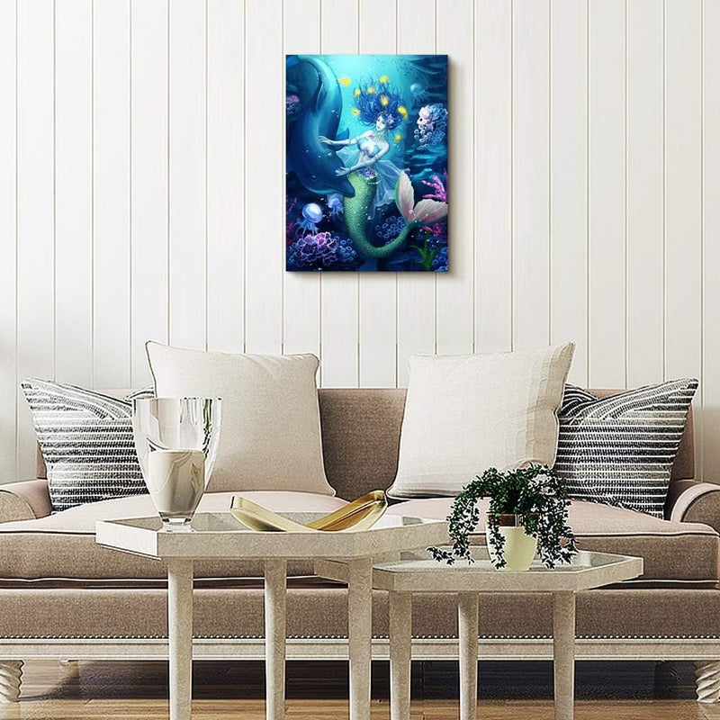 DZRWUBHS Mermaid Canvas Wall Art - Image 5