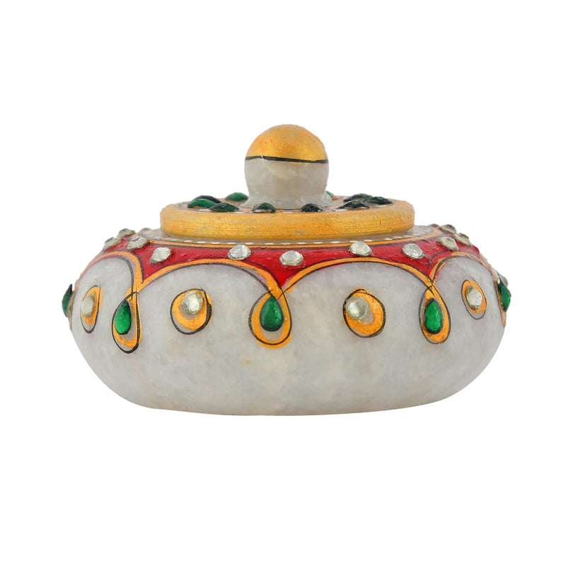 Craftam Marble Sindoor Dani Box for Women – Traditional Handcrafted Kumkum Holder for Gifts, Pooja & Makeup - Image 3