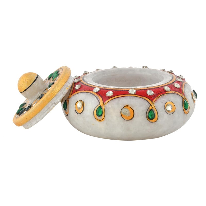 Craftam Marble Sindoor Dani Box for Women – Traditional Handcrafted Kumkum Holder for Gifts, Pooja & Makeup - Image 4