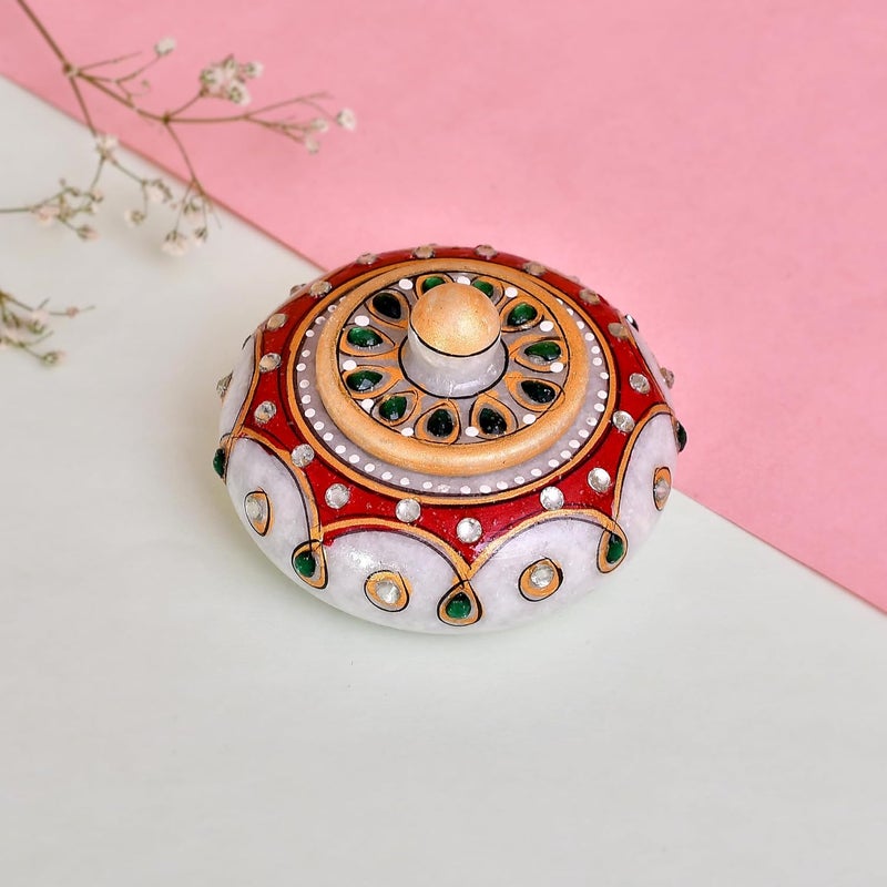 Craftam Marble Sindoor Dani Box for Women – Traditional Handcrafted Kumkum Holder for Gifts, Pooja & Makeup - Image 1