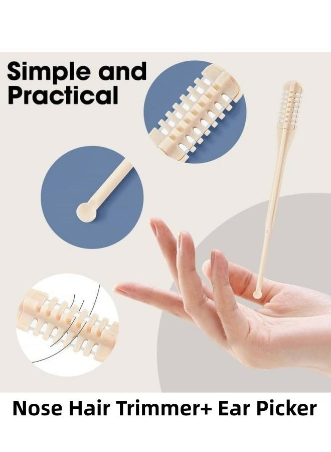 8pcs 2-في-1 الأنف قطع الشعر 2024 جديد مزدوج الجانبين سكين الشعر الأنف المحمول اليدوي المقطع 360 درجة الدوار مع اختيار الأذن للنساء الرجال للسفر المنزلي الاستخدام اليومي - Image 4