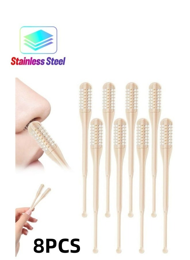 8pcs 2-في-1 الأنف قطع الشعر 2024 جديد مزدوج الجانبين سكين الشعر الأنف المحمول اليدوي المقطع 360 درجة الدوار مع اختيار الأذن للنساء الرجال للسفر المنزلي الاستخدام اليومي - Image 1