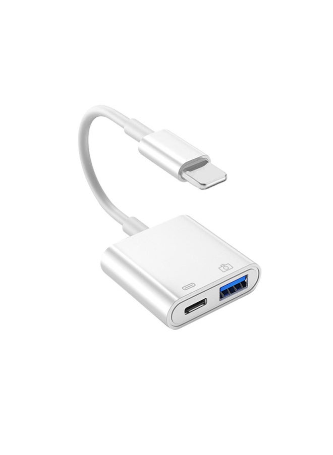 Applicable To Apple Adapter Charging Data Two-in-one OTG Adapter Usb3.0 Transmission Read U Disk Card Reader-Number Of Interfaces:Apple OTG + Charging  - Image 1