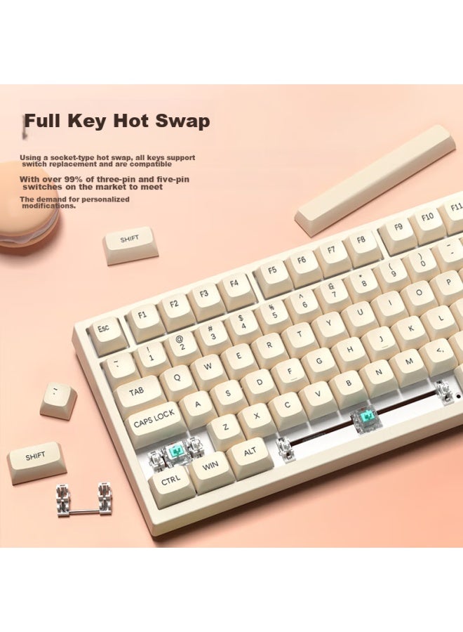 Hp K23-98 Mechanical Keyboard For Gaming And Office, Stylish Diy Customizable Keyboard In Milk Tea Color, Full Hot-swappable Wired Keyboard Compatible With Computers And Laptops - Image 4