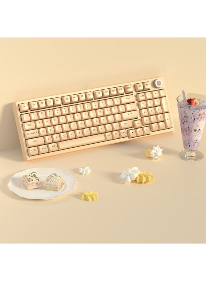 Hp K23-98 Mechanical Keyboard For Gaming And Office, Stylish Diy Customizable Keyboard In Milk Tea Color, Full Hot-swappable Wired Keyboard Compatible With Computers And Laptops - Image 5