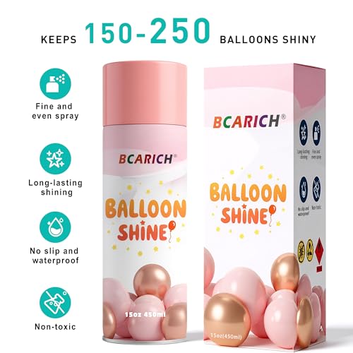 BCARICH Balloon Shine Spray 15oz High Shine Spray for Latex and Foil Balloon to Last Longer Waterproof Antioxidant Instant Shiny Effect for Indoor and Outdoor Decoration - Image 5