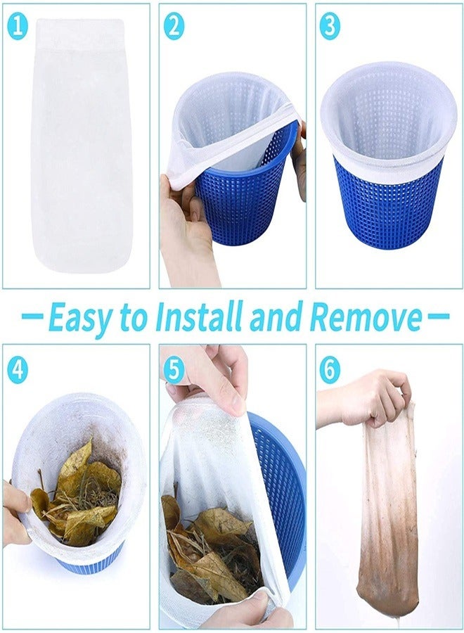 10 Pack Pool Skimmer Socks Fine Mesh Leaves Pollen Catcher Debris Pre-Filter Sock Swimming Pool Basket Net Filter Protector Strainer for Inground Above Ground Pool  - Image 3