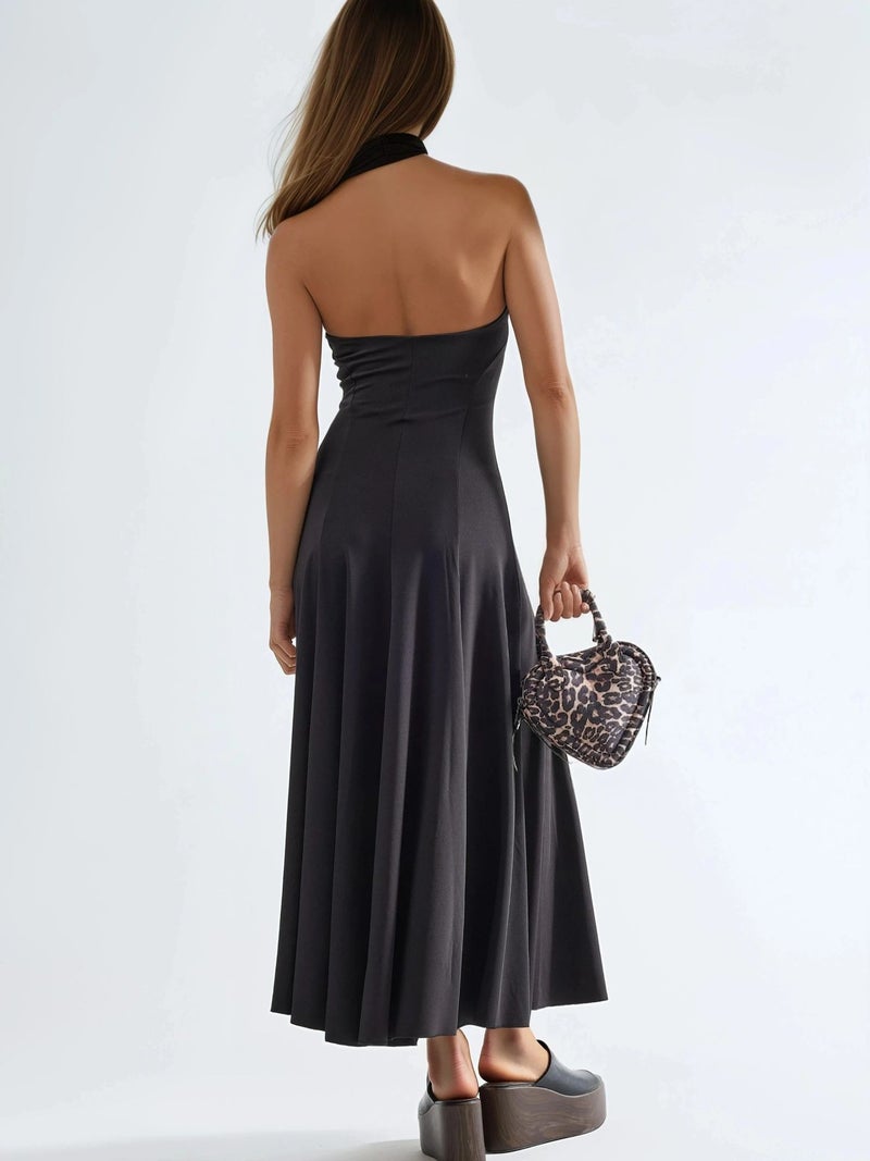 Qustyle QU STYLE Halter Neck Maxi Dress - Image 4
