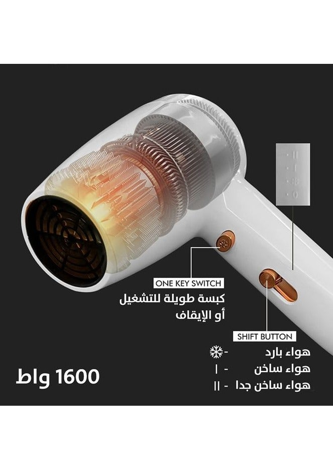إنزو مجفف شعر كهربائي مثبت على الحائط - 1600 وات للحمام (الفنادق والنوادي والمنازل) - Image 2