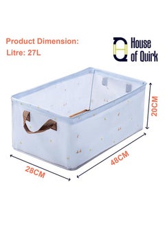 هاوس أوف كويرك منظم خزانة ملابس من House of Quirk مكون من قطعة واحدة مع صندوق تخزين قابل للطي بإطار معدني، صناديق تخزين ملابس للسراويل والقمصان والسترات والجينز والجوارب (أزرق داكن)  - Image 3