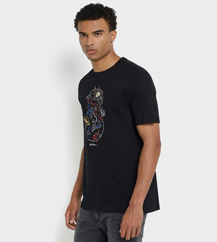 بين شيرمان Ben Sherman Men's Crew Neck Short Sleeve Printed T-Shirt