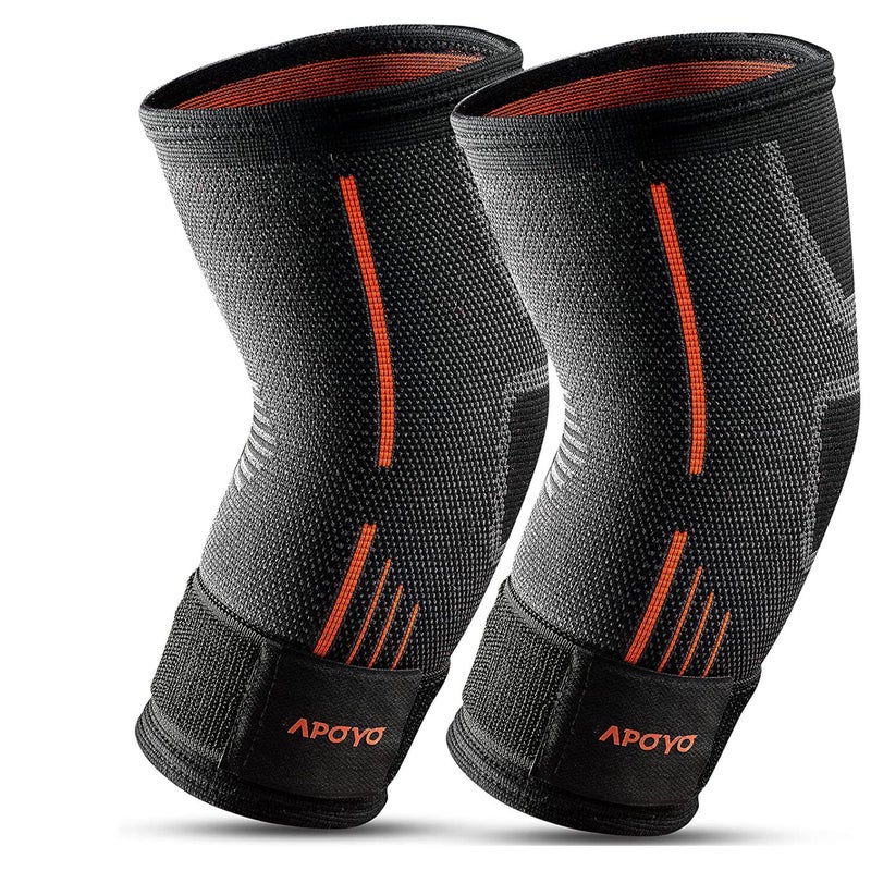 APOYO Elbow Brace for Tendonitis and Tennis Elbow, (Pair) Compression Sleeve for Arthritis, Workouts, Reduce Joint Pain During Fitness Activity (Medium) - Image 1