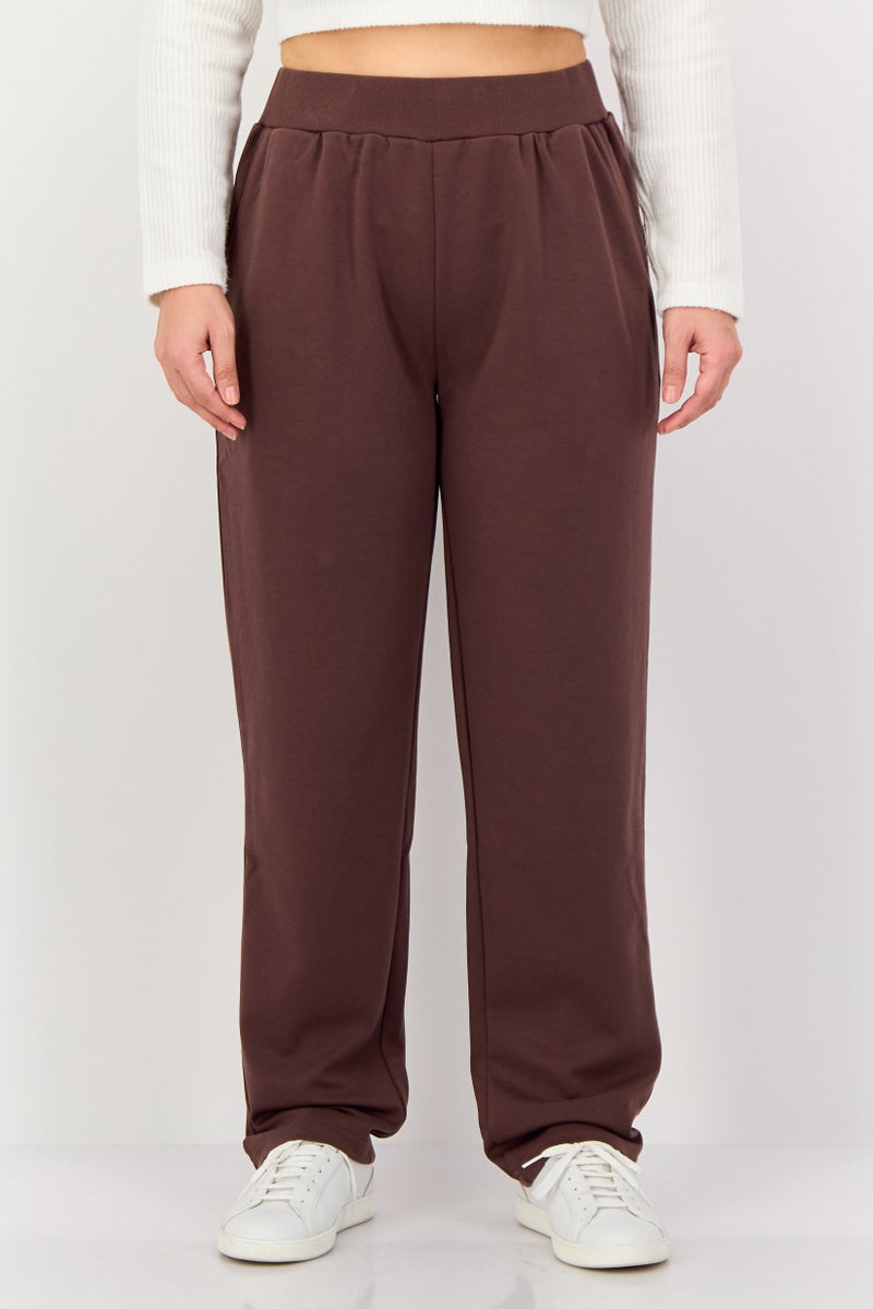 Algspar سروال نسائي بقصة عادية مستقيمة، بني - Image 1