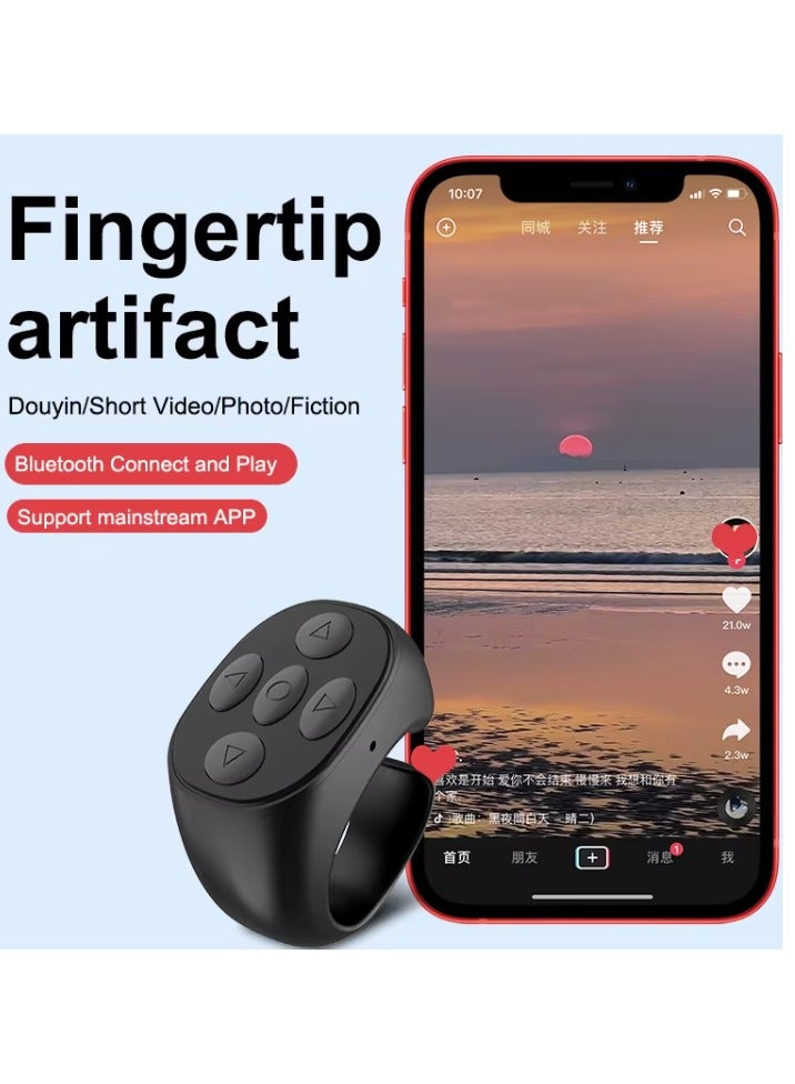 TikTok Rechargeable Scrolling Button Ring – Stylish Bluetooth Remote Ring with Charging Case for iPhone & Android  - Image 4