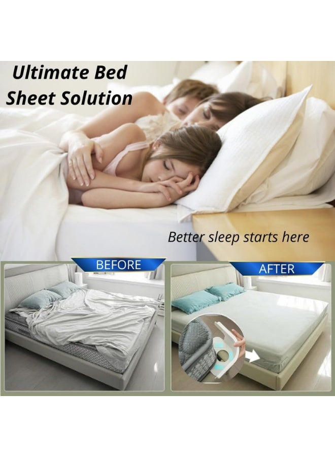 4-piece bed sheet fasteners, bed sheet locking clips, to secure bed sheets at all four corners, keep bed sheets organized, bed sheet holders, fit all mattress sizes, bed sheet maintenance tools - Image 4