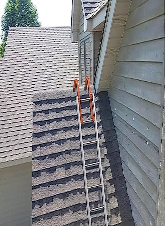 Foozet Roof Ladder Hook, 2 Pack Ladder Stabilizer, Heavy Duty Steel 500 Lbs Weight Ratin, Roof Ridge Extension with Wheel for Safe and Easy Access - Image 4