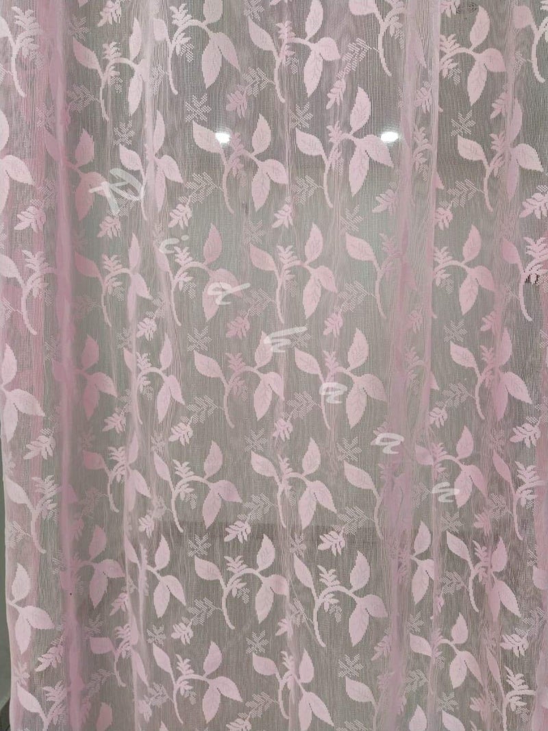 RIDHAAN RIDHAAN Tissue Net Sheer Semi Transparent DoorWindow Curtains 7 Feet Pink Pack of 2  - Image 2