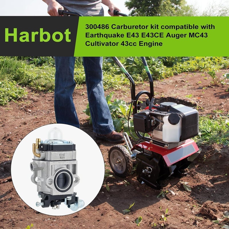 Harbot E43 Earthquake Auger Carburetor for Earthquake 43CC MC43 300486 3004156 MC43E E43WC Auger Earthquake MC43 Carburetor - Image 2