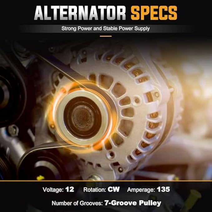 ILONPA New Alternator Replacement Compatible with Acura TLX 2.4L 2015-2020, ILX 2.4L 2016-2022, for Honda CR-V 2.4L 2015-2019 Replace 400-52475R, A6504S, 21154, 210-0809, 104211-3470 - Image 2