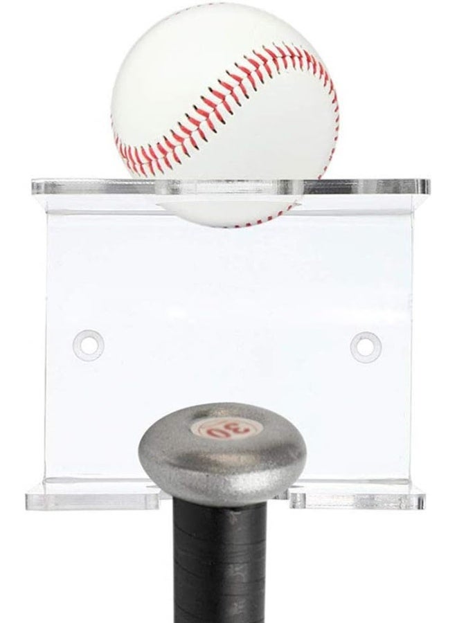 Teensery Teensery Clear Acrylic Baseball Bat Wall Mount Display Rack Baseball and Baseball Bat Wall Hanger Baseball Bat Baseball Holder  - Image 2