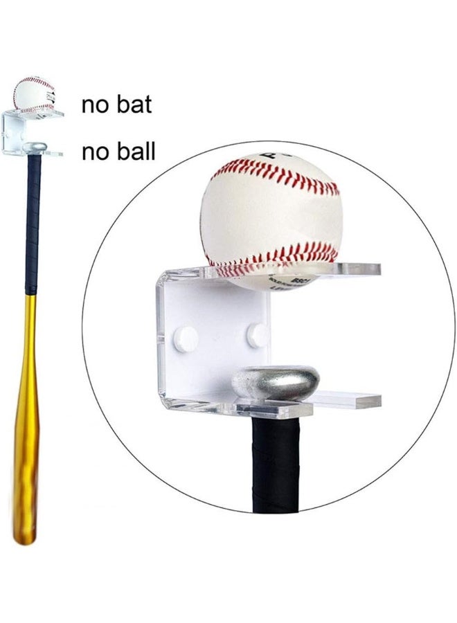 Teensery Teensery Clear Acrylic Baseball Bat Wall Mount Display Rack Baseball and Baseball Bat Wall Hanger Baseball Bat Baseball Holder  - Image 4
