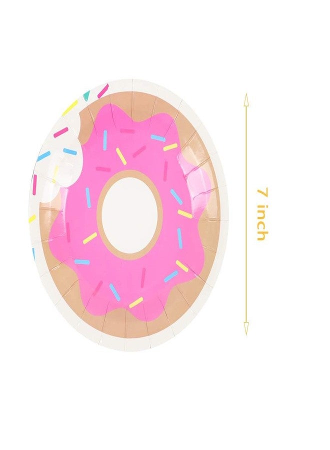 Pandecor 50 Pcs Donut 7 Inch Disposable Paper Dessert Plates for Donut Birthday Party Decoration (donut) - Image 4