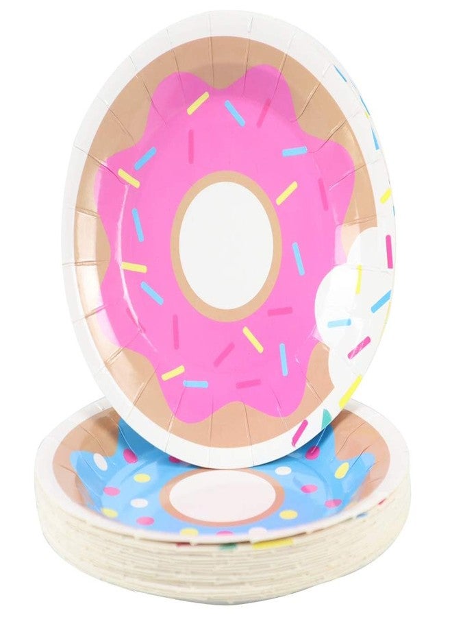 Pandecor 50 Pcs Donut 7 Inch Disposable Paper Dessert Plates for Donut Birthday Party Decoration (donut) - Image 2