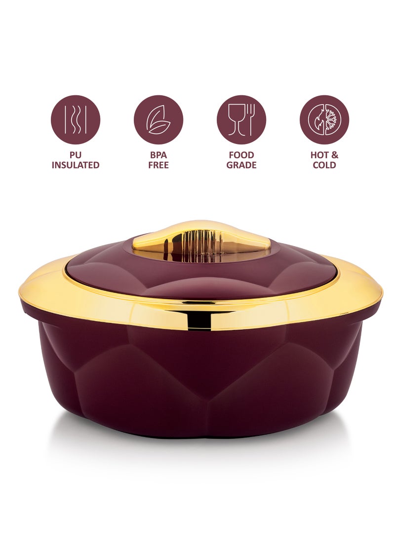Allure 3pcs Casserole Set  Stainless Steel Inner Casing Maroon Color - 2.2L,4.0L,6.0L - Image 3