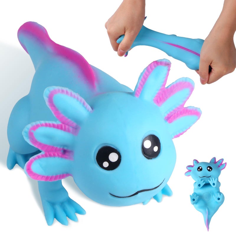 AiSiXin Axolotl Stress Balls for Adults and Kids Blue Squishy Toys Cute Stress Relief Sensory Fidget Toys Sand Filled Stretch Animal Squeeze Toys for Boys and Girls - Image 3