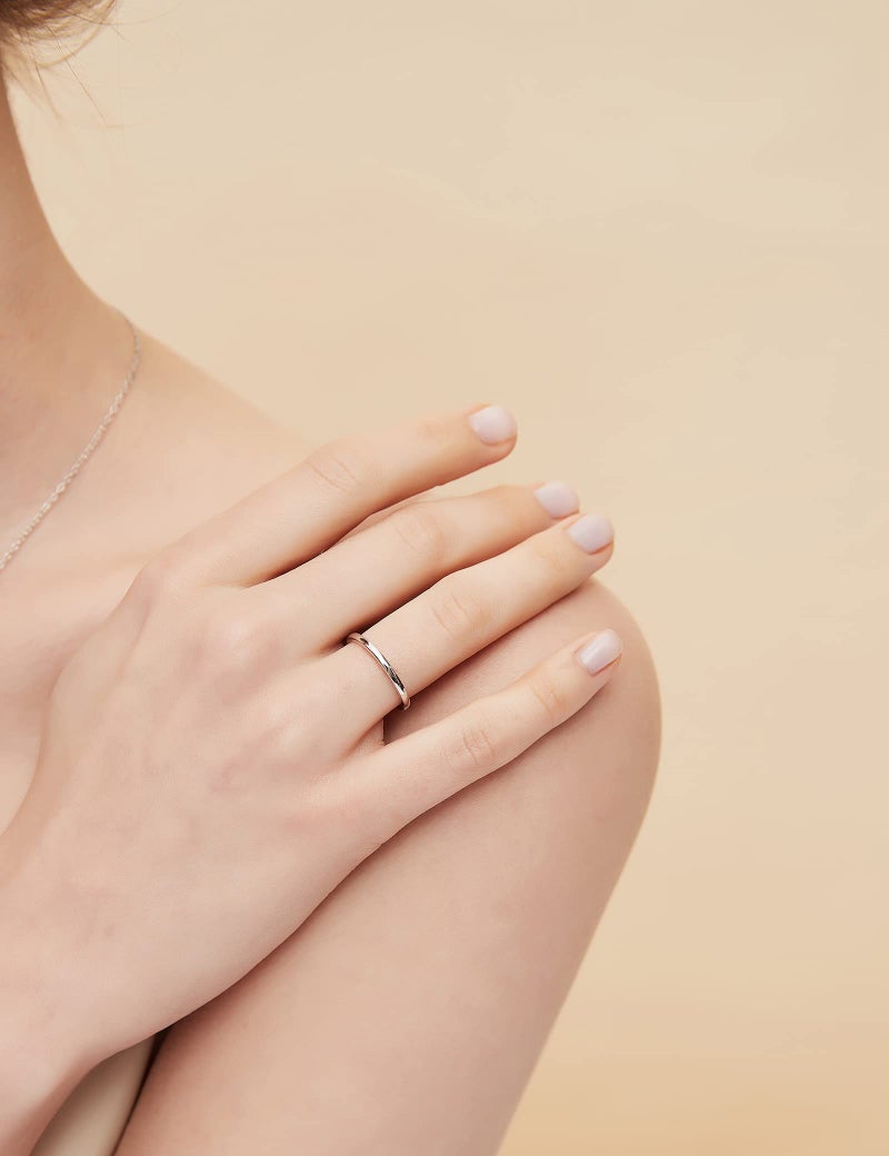 EAMTI 2mm 925 Sterling Silver Ring Thin High Polish Plain Dome Comfort Fit Size 4.5 - Image 4