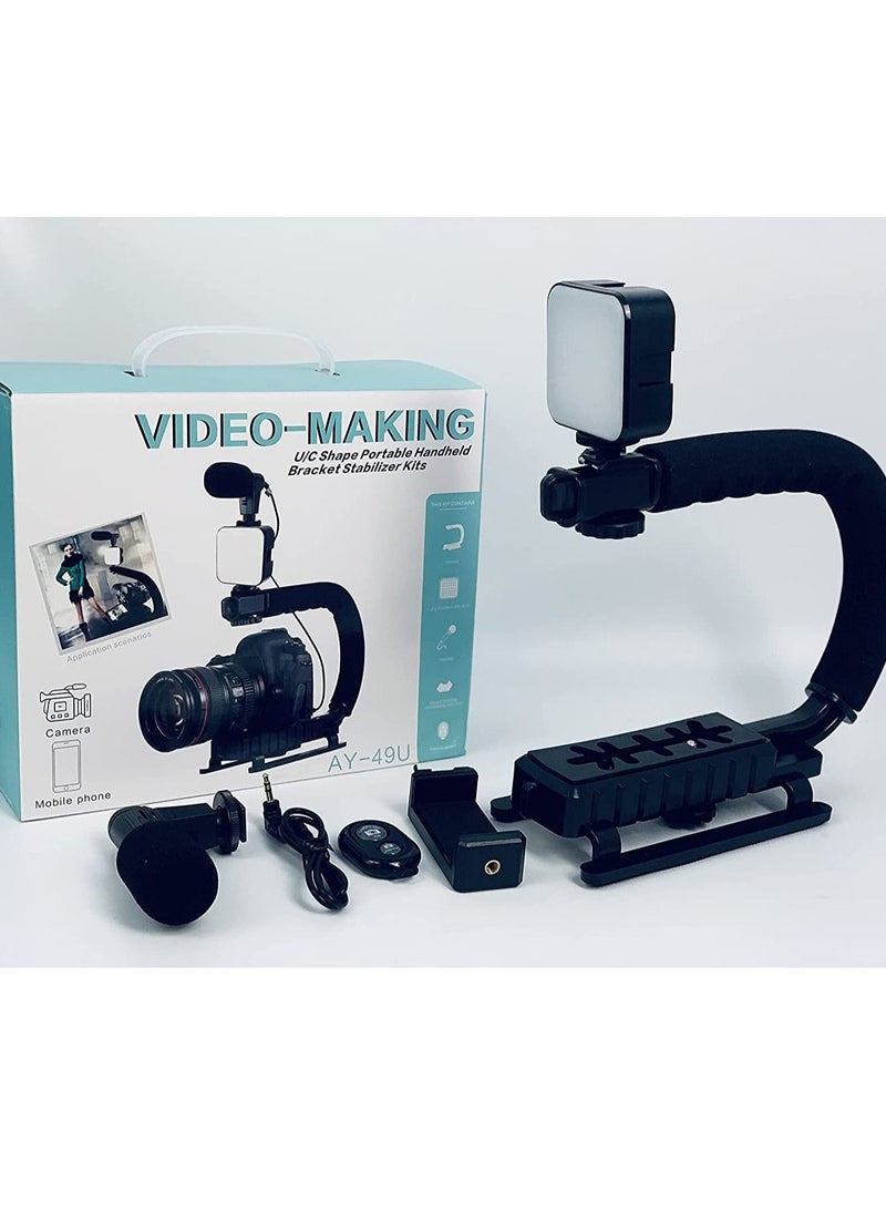 Generic Vlogging Kit for Starter Photography Video  Recording Smartphone Live Black  - Image 1