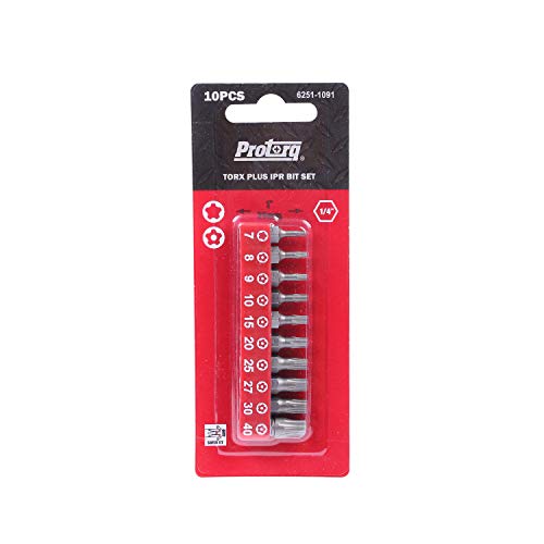Protorq TORX PLUS IPR, Torx Plus 5-Point Tamper-Proof Security Bits (IPR 7-IPR 40), 25mm, 10 -Pieces, High Grade S2 Steel - Image 1