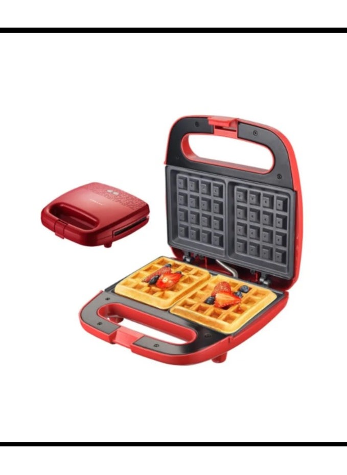 sokany New Easy Clean Electric Waffle Maker from Sokany 750 Watts with Cool Touch Handle (SK-08066) Red  - Image 2
