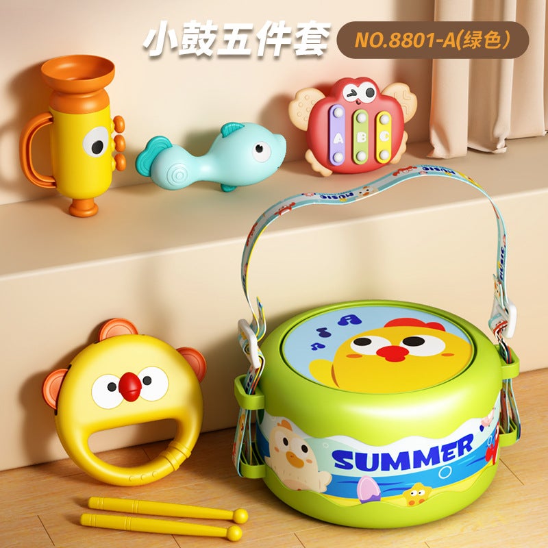 Baby Educational Rattle Hand-Clap Drum Set for 0-12 Months Musical Enlightenment